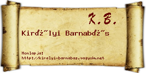 Királyi Barnabás névjegykártya